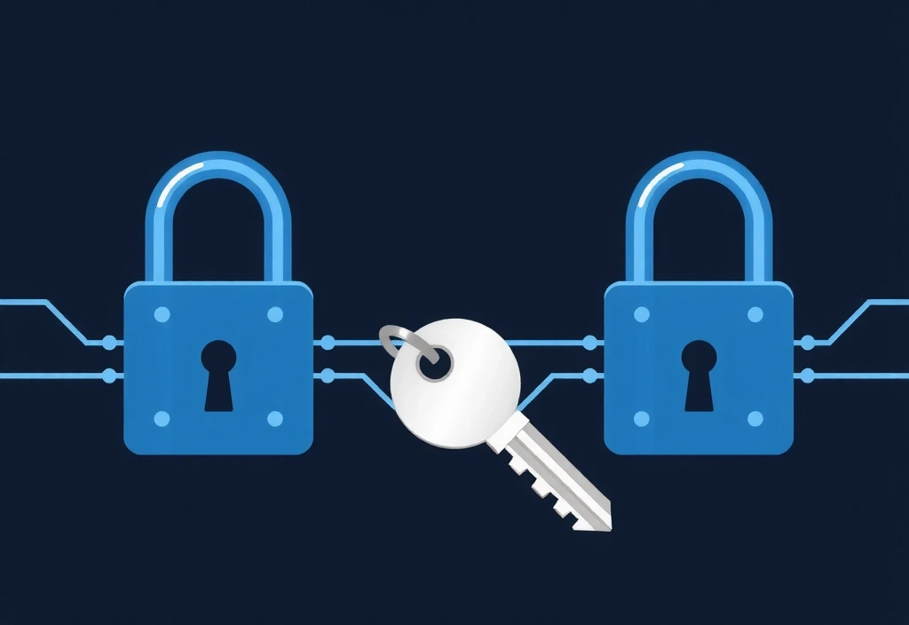 Digital locks and keys representing necessary cookies