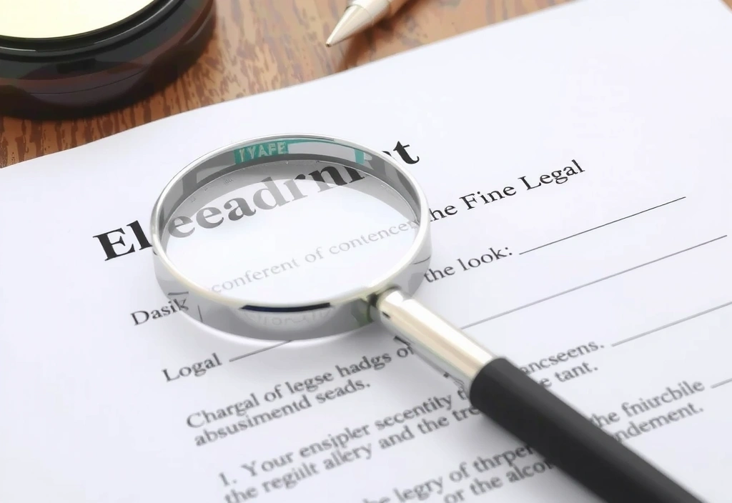 Legal document with a magnifying glass over it, symbolizing scrutiny